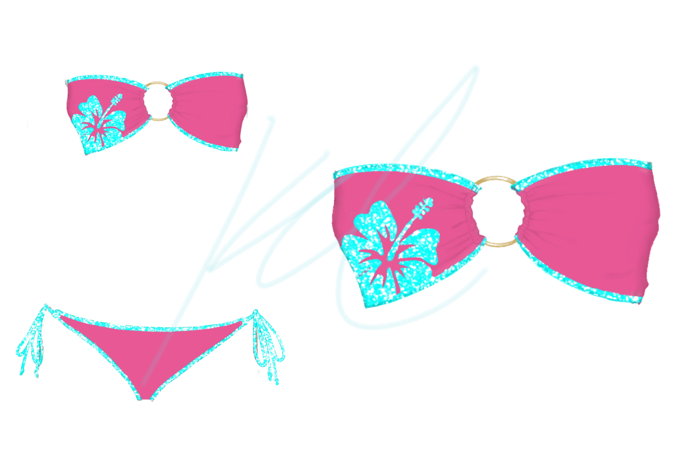 Glitter Bandeau Bikini PREORDER